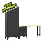 Armadillo Tough Black 4-Piece Garage Cabinet Set with Levelers