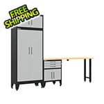 Armadillo Tough Grey 4-Piece Garage Cabinet Set with Levelers