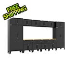 Armadillo Tough Black 14-Piece Garage Cabinet Set with Levelers