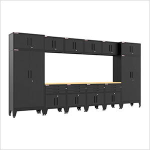 Black 14-Piece Garage Cabinet Set with Levelers