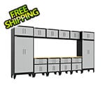 Armadillo Tough Grey 14-Piece Garage Cabinet Set with Levelers