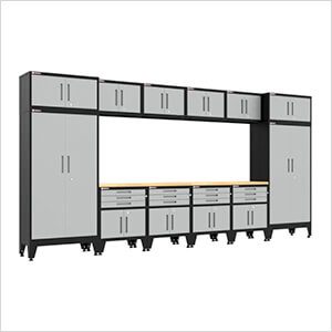 Grey 14-Piece Garage Cabinet Set with Levelers