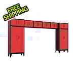 Armadillo Tough Red 8-Piece Garage Cabinet Set with Levelers