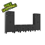Armadillo Tough Black 8-Piece Garage Cabinet Set with Levelers