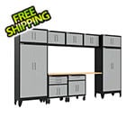 Armadillo Tough Grey 10-Piece Garage Cabinet Set with Levelers and Casters