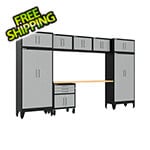 Armadillo Tough Grey 9-Piece Garage Cabinet Set with Levelers and Casters