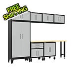 Armadillo Tough Grey 8-Piece Garage Cabinet Set with Levelers and Casters
