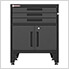 Black 5-Piece Garage Cabinet Set with Levelers and Casters