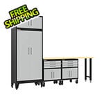 Armadillo Tough Grey 5-Piece Garage Cabinet Set with Levelers and Casters