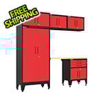 Armadillo Tough Red 6-Piece Garage Cabinet Set with Levelers