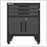 Black 9-Piece Garage Cabinet Set with Levelers and Casters