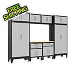 Armadillo Tough Grey 9-Piece Garage Cabinet Set with Levelers and Casters