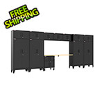 Armadillo Tough Black 13-Piece Garage Cabinet Set with Levelers and Casters