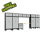 Armadillo Tough Grey 13-Piece Garage Cabinet Set with Levelers and Casters