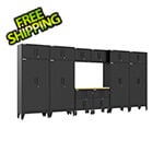 Armadillo Tough Black 13-Piece Garage Cabinet Set with Levelers and Casters