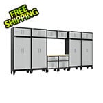 Armadillo Tough Grey 13-Piece Garage Cabinet Set with Levelers and Casters