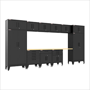Black 13-Piece Garage Cabinet Set with Levelers