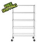 SafeRacks NSF 5-Tier Wire Shelving Rack with Wheels - 48 x 72 x 18