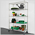 NSF 5-Tier Wire Shelving Rack with Wheels - 48 x 72 x 18