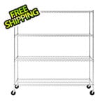SafeRacks NSF 4-Tier Wire Shelving Rack with Wheels - 72 x 72 x 18