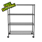 SafeRacks NSF 4-Tier Wire Shelving Rack with Wheels - 60 x 72 x 24