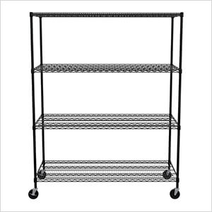NSF 4-Tier Wire Shelving Rack with Wheels - 60 x 72 x 24