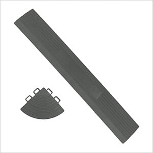 Grey Garage Floor Tiles Edge and Corner Kit (Male - Pegged)