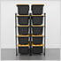 2 x Storage Bin Rack (Black)