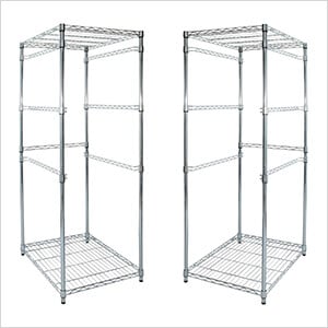 2 x Storage Bin Rack (Silver)