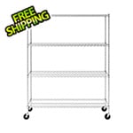 MonsterRax NSF 4-Tier Wire Shelving Rack with Wheels - 60 x 72 x 18