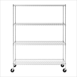 NSF 4-Tier Wire Shelving Rack with Wheels - 60 x 72 x 18
