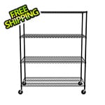 MonsterRax NSF 4-Tier Wire Shelving Rack with Wheels - 60 x 72 x 24
