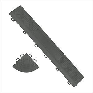 Grey Garage Floor Tiles Edge and Corner Kit (Female - Looped)