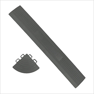 Grey Garage Floor Tiles Edge and Corner Kit (Male - Pegged)