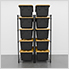 2 x Storage Bin Rack (Black)