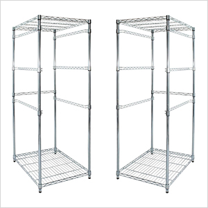 2 x Storage Bin Rack (Silver)