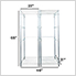 2 x Storage Bin Rack (Silver)