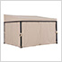 Wall Mounted 10 x 12 Steel Soft Top Gazebo with Netting and Curtains