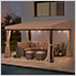 Wall Mounted 10 x 12 Steel Soft Top Gazebo with Netting and Curtains