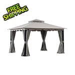 Sunjoy Group 11 x 13 Steel Soft Top Gazebo with 2-tier Hip Roof