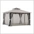 11 x 13 Steel Soft Top Gazebo with 2-tier Hip Roof