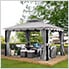 11 x 13 Steel Soft Top Gazebo with 2-tier Hip Roof
