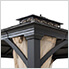 11 x 13 Black 2-Tier Steel Hardtop Gazebo with Ceiling Hook and Netting