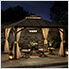 11 x 13 Black 2-Tier Steel Hardtop Gazebo with Ceiling Hook and Netting