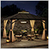 10 x 12 Black 2-Tier Steel Hardtop Gazebo with Ceiling Hook and Netting