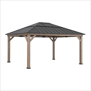 13 x 15 Wooden Hardtop Gazebo with Polycarbonate Hip Roof