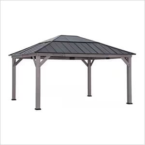 13 x 15 Wooden Hardtop Gazebo with Polycarbonate Hip Roof