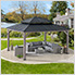 13 x 15 Wooden Hardtop Gazebo with 2-Tier Metal Roof