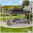 13 x 15 Wooden Hardtop Gazebo with 2-Tier Metal Roof