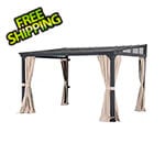 Sunjoy Group Wall Mounted 10 x 12 Metal Roof Wall-Mounted Lean To Gazebo